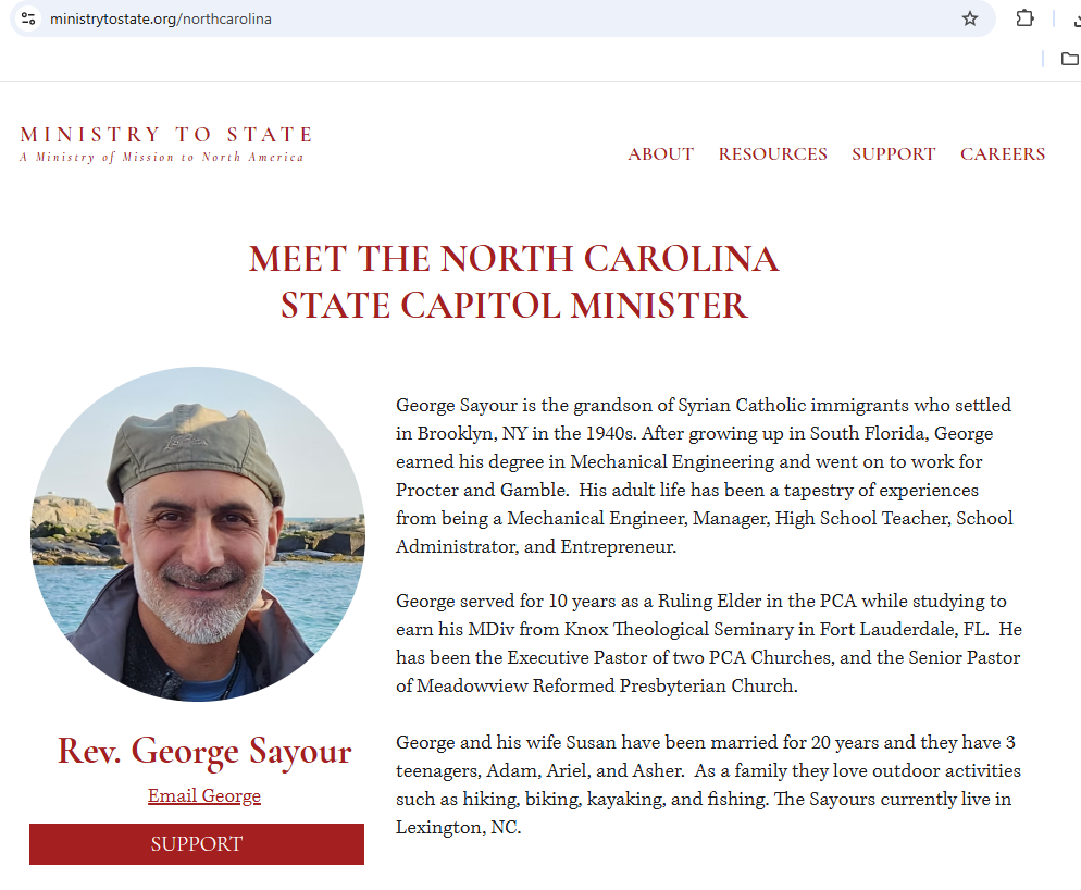 George’s New Call with Ministry to State NC