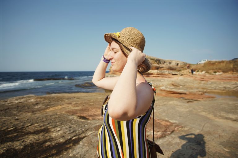 woman standing near beach